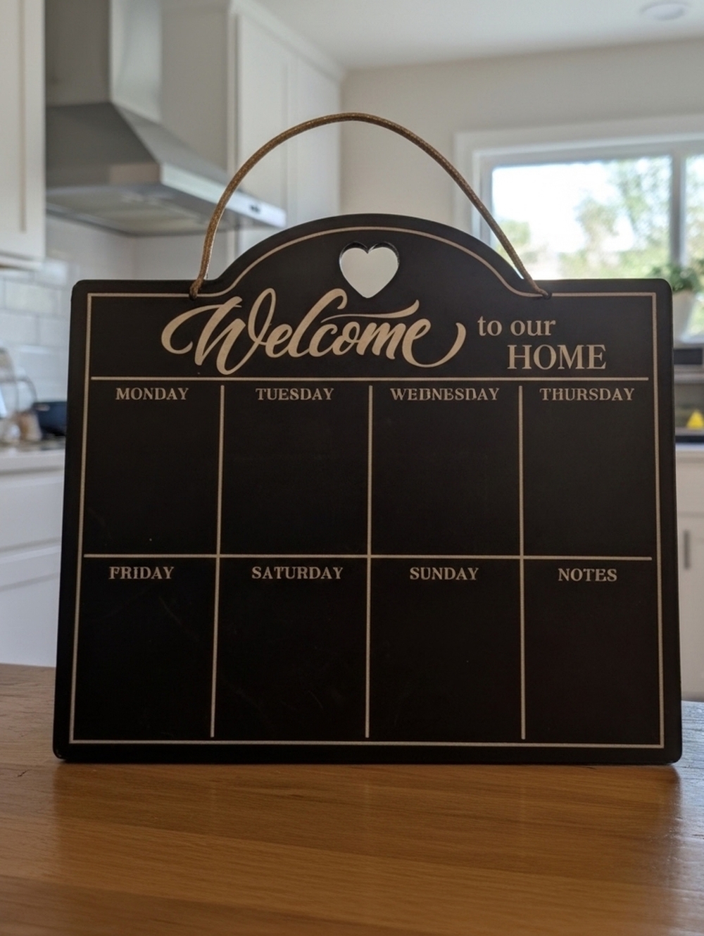 Welcome Chalkboard Weekly Planner Sign - Black & White